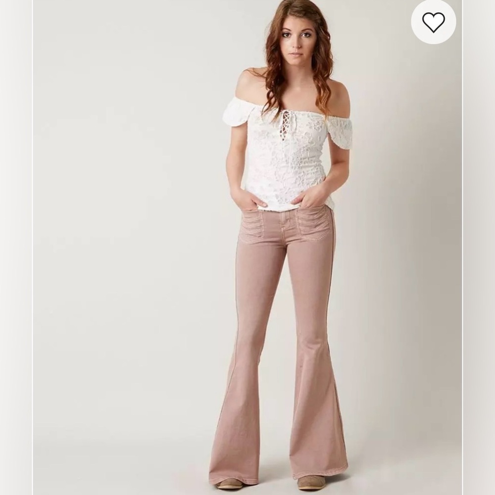 Free People Ivory Popsicle Top With Lace Up Detail Size Large - Picture 3 of 8